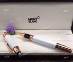 Fake Mont blanc J F K White and Rose Gold Clip Rollerball Pen
